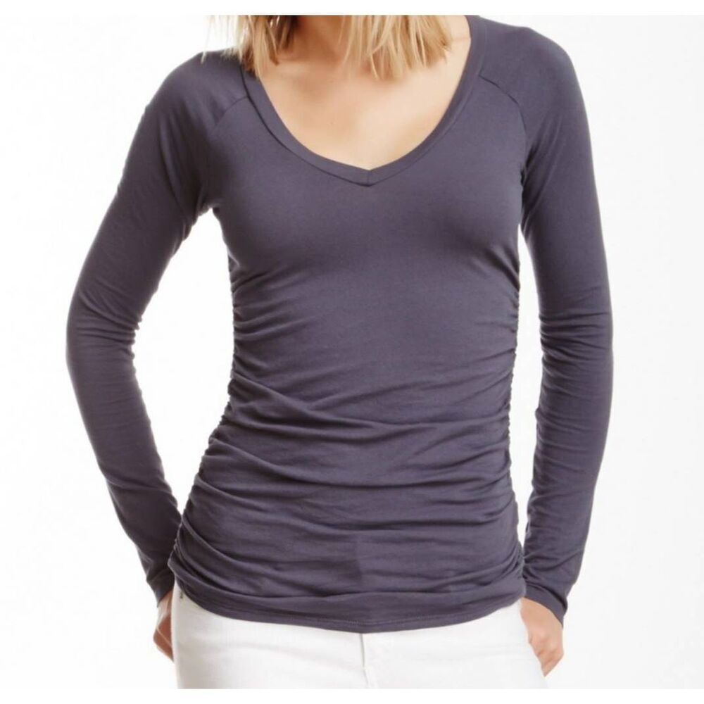 James Perse purple Long Sleeve Slim Ruched Raglan Tee sz 3 (large)